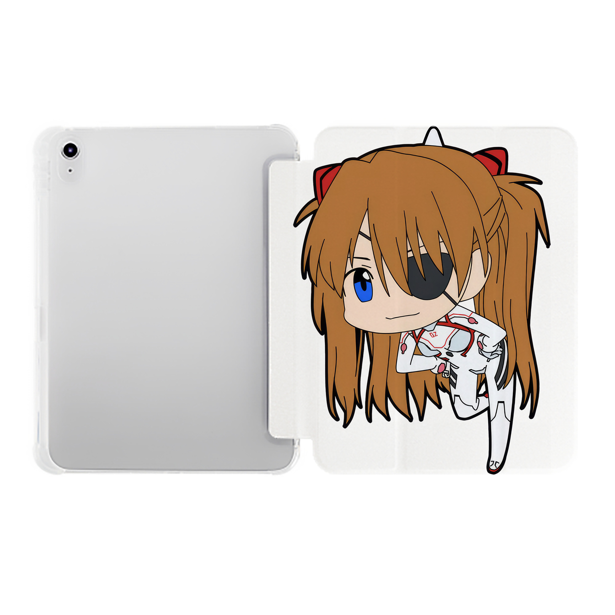 （画像用） EVA 新世紀エヴァンゲリオン IPad ケース ペン収納付き 三つ折りスタンド PUレザー×シリコン 対応機種9.5/10.5/10.9インチ